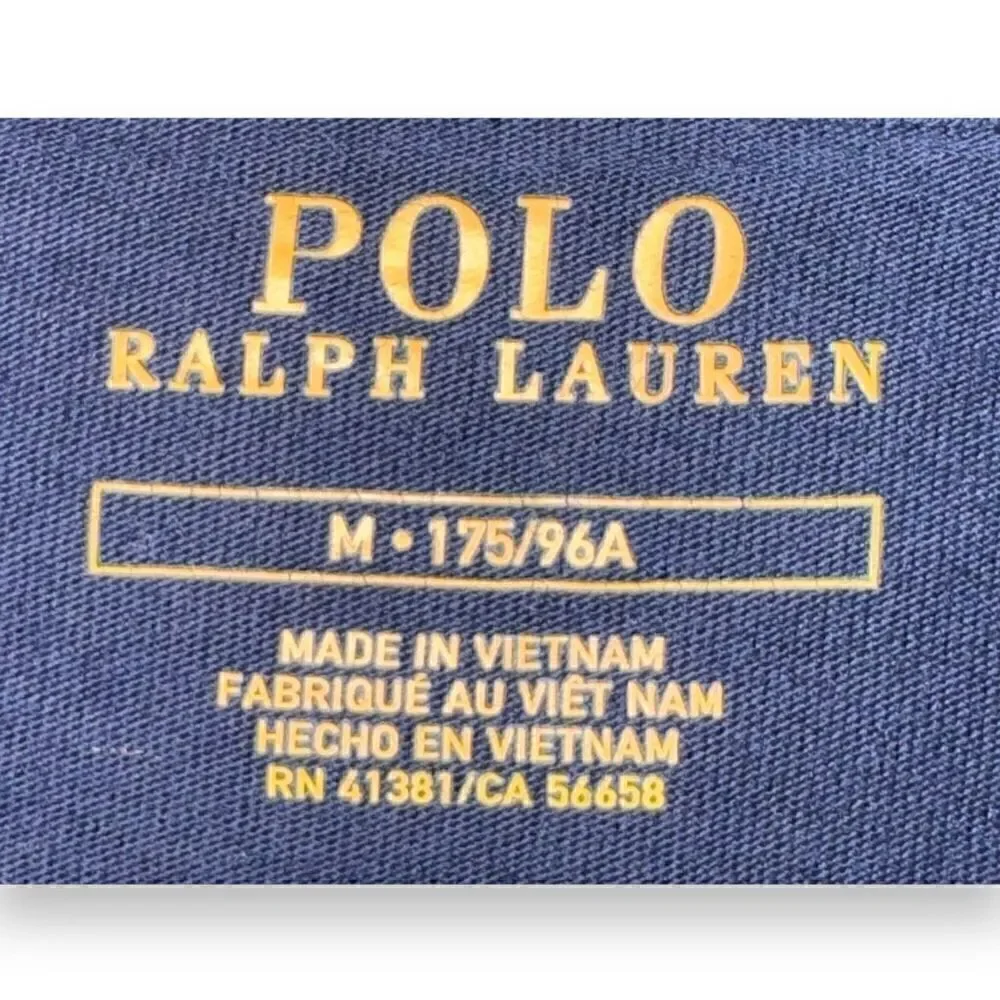 Navy Polo Ralph Lauren Graphic Pullover Hoodie Size M
